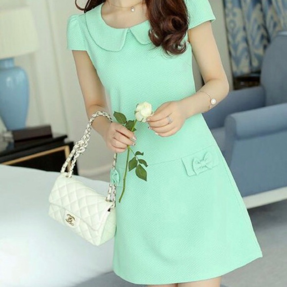 Mint green Peter Pan Collar Dress (TAG AND FIT DO NOT MATCH-fits like SM/MD)